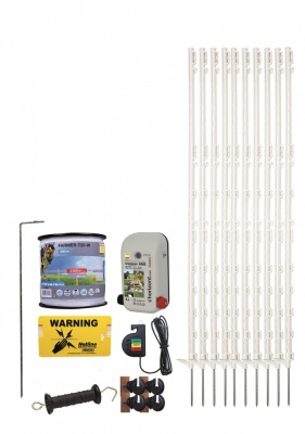 High Power 12v or Mains Electric Fence Kit - green or white - Standard of Tall - Tape or Rope